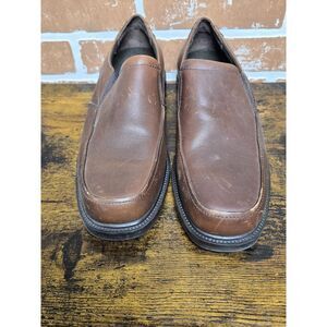 Nunn Bush Mens Size 8.5M Brown Leather Hassle Loafers‎ Slip On Shoes Comfort Gel